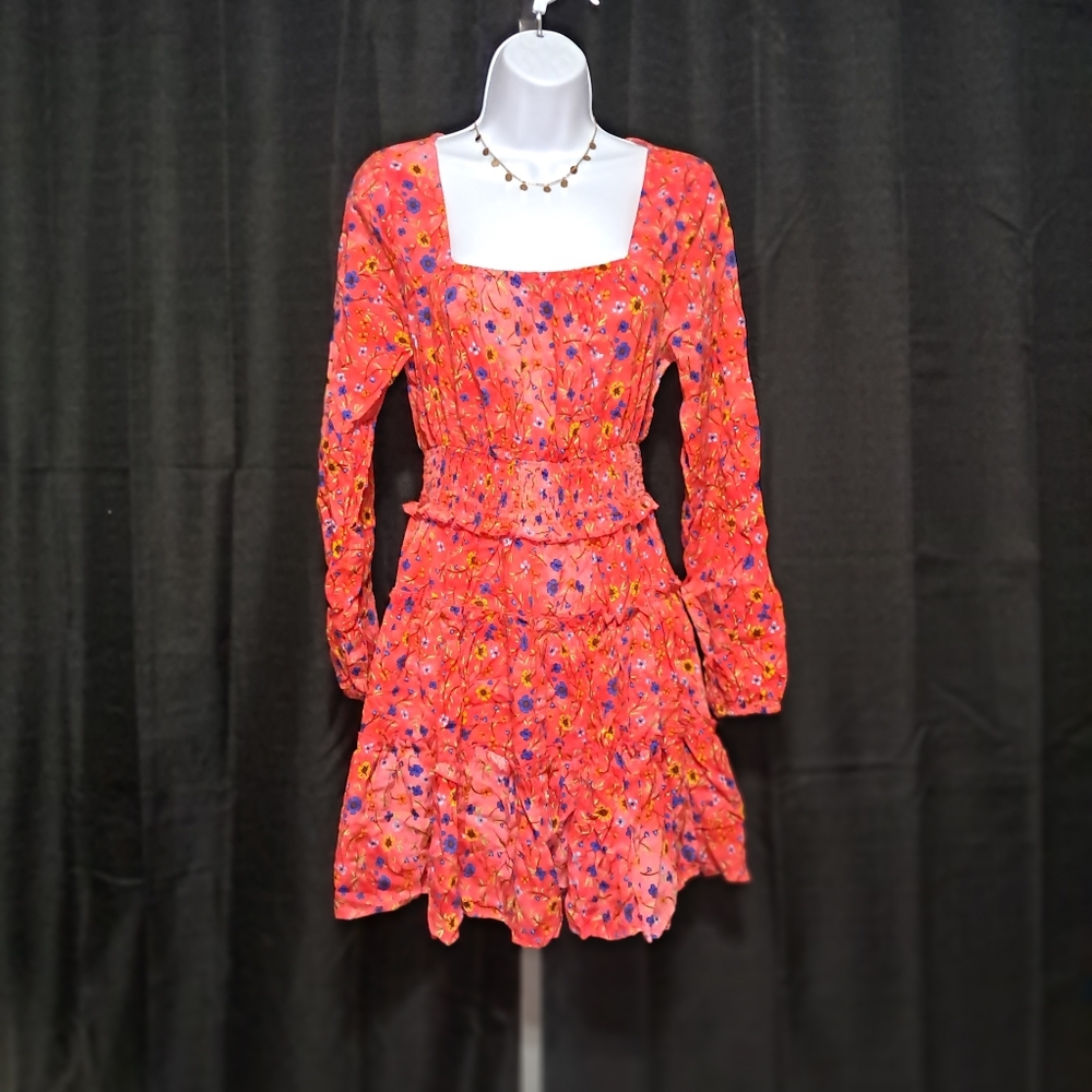 Floral Red Dress